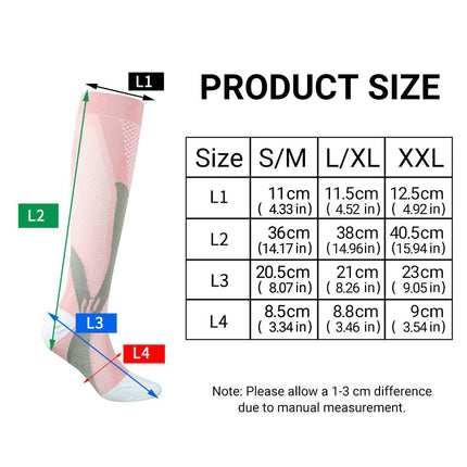Copper Compression Socks for Running Travel Sports Anti Fatigue Support S/M Unisex - Black.
