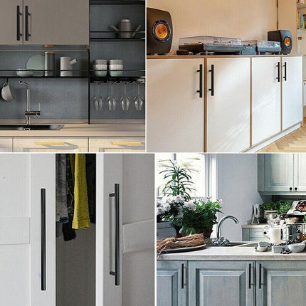 1pcs Black Kitchen Cabinet Door Handles Matte Black Stainless Steel Door Drawer Pull T Bar - 500mm/320mm.