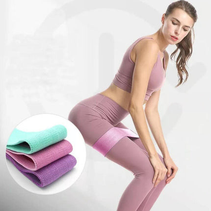 Aolikes Set 3 Resistance Booty Bands Hip Circle Loop Bands Workout Exercise - Set of 3 (Green,Pink,Purple) with Bag.