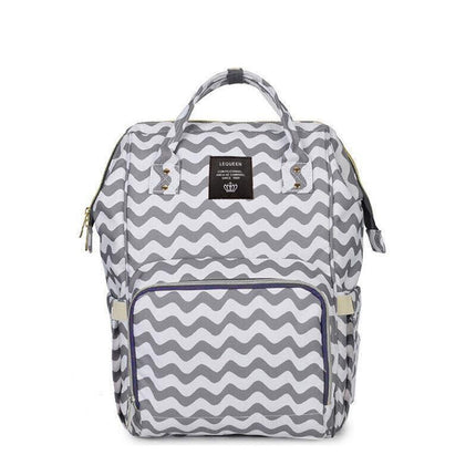 Luxury Multifunctional Diaper Nappy Backpack Maternity Mummy Changing Bag - Wavy Grain.
