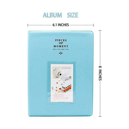 128 Pockets Album Case Storage For Polaroid Photo FujiFilm Camera Film - Blue.