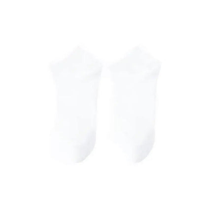 5X Pairs Low Cut Socks Cotton Soft Breathable Non-Slip Casual Ankle - White (5 Pairs).
