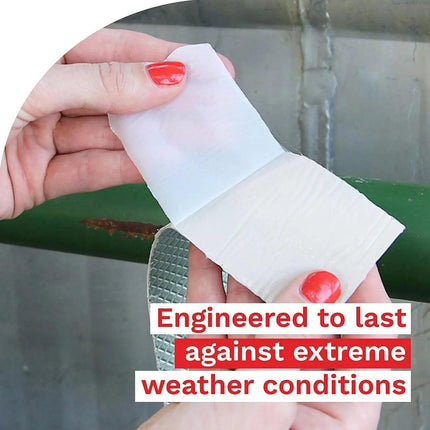 5M Waterproof Tape Butyl Rubber Aluminium Foil Roof Pipe Caravan Repair Flashing - 15cm*5m*1 Unit.