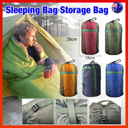 Camping Sleeping Bag Compression Sack Waterproof Outdoor Storage Bag - Army Green.