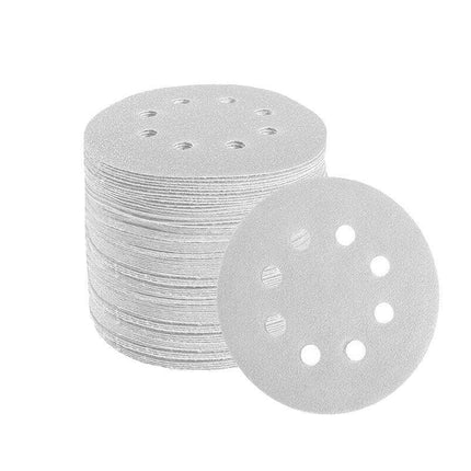 100x 123mm 6/8-Hole Sanding Discs Hook Loop Orbital Sander Pads 80 120 240 Grit - 180 Grits（6-Hole）.
