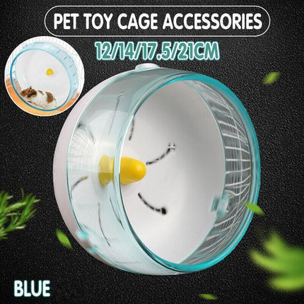 Blue Hamster Guinea Pig Running Disc Cage Accessories Running Round Wheel Pet Toys - 12CM.