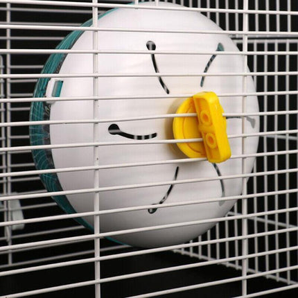 Blue Hamster Guinea Pig Running Disc Cage Accessories Running Round Wheel Pet Toys - 12CM.
