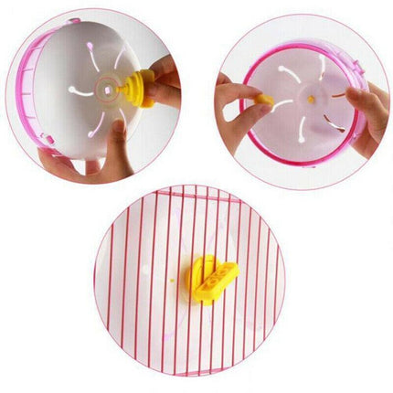 Blue Hamster Guinea Pig Running Disc Cage Accessories Running Round Wheel Pet Toys - 14CM.
