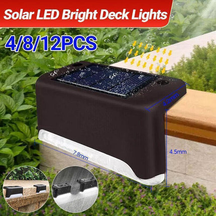 Solar Led Deck Lights Path Garden Patio Pathway Stairs Step Fence Lamp Outdoor - 4PCS.