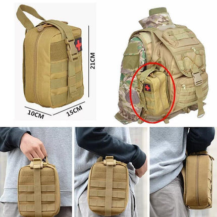 Tactical Molle Rip Away Emt Ifak Medical Pouch First Aid Kit Utility Bag Au Send - Red.
