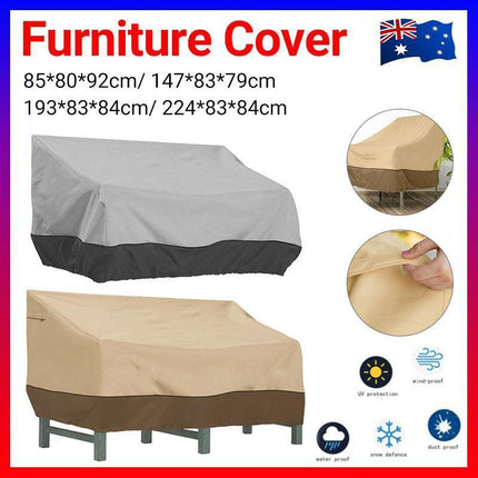 Outdoor Waterproof Patio Chair Cover Lounge Deep Seat Cover Furniture Sofa Cover Grey Black - 85*80*91.5CM.