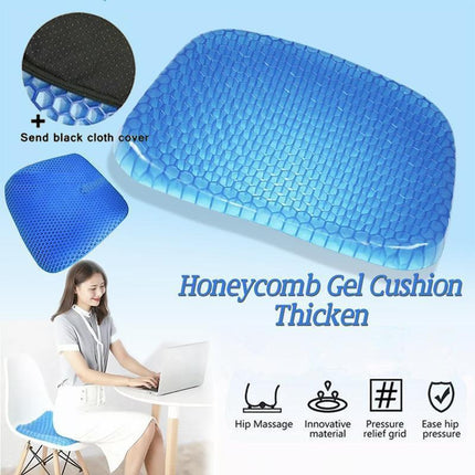 Gel Honeycomb Seat Comfort Cushion Flex Back Support Spine Protector - 1000g (44*36.5*4.5CM).