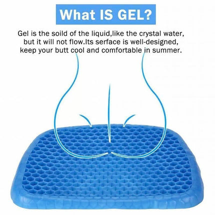 Gel Honeycomb Seat Comfort Cushion Flex Back Support Spine Protector - 1000g (44*36.5*4.5CM).