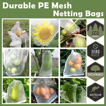 50X Fruit Net Bags Agriculture Garden Vegetable Protection Mesh Insect Proof - 10*15 (50 PCS).