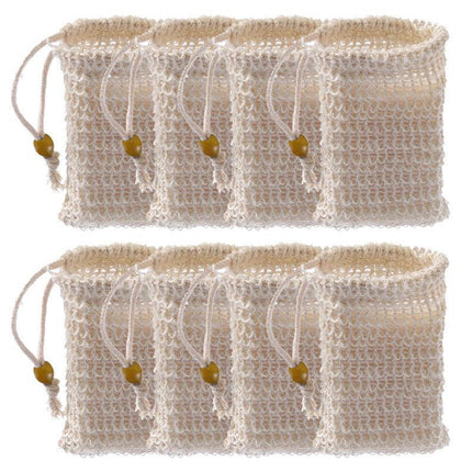 Flax Soap Saver Bag with Foaming Mesh and Drawstring for Exfoliating - 1PC.