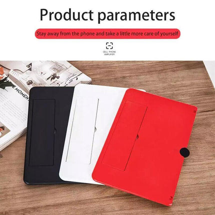 12 Inch Phone Screen Magnifier Folding Amplifier Stand Adjustable 3D Holder - White.