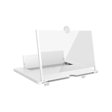 12 Inch Phone Screen Magnifier Folding Amplifier Stand Adjustable 3D Holder - White.