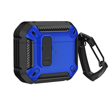 For Apple AirPods pro and pro2 Case Armor Earphone Heavy Duty Shockproof Cover - Black&Blue For Airpods Pro.