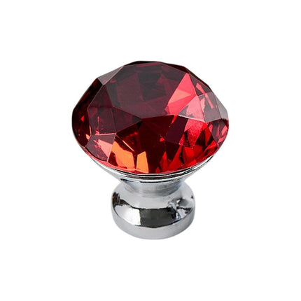 Door Knobs Handles Clear Crystal Diamond Glass Kitchen Cupboard Cabinet Pulls 40MM - Clear-10PCS.