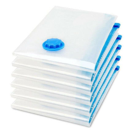 6PCS Vacuum Storage Bags Clothes Space Saver Organiser Seal Bags 4 Sizes - 60x80CM-6PCS.