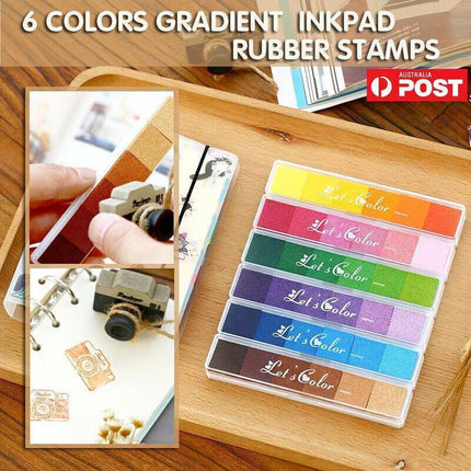 Gradient Color Ink Pad Inkpad Rubber Stamp Water Based Diy Finger Print 10 Colours - C3.