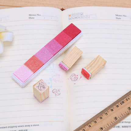 Gradient Color Ink Pad Inkpad Rubber Stamp Water Based Diy Finger Print 10 Colours - C3.