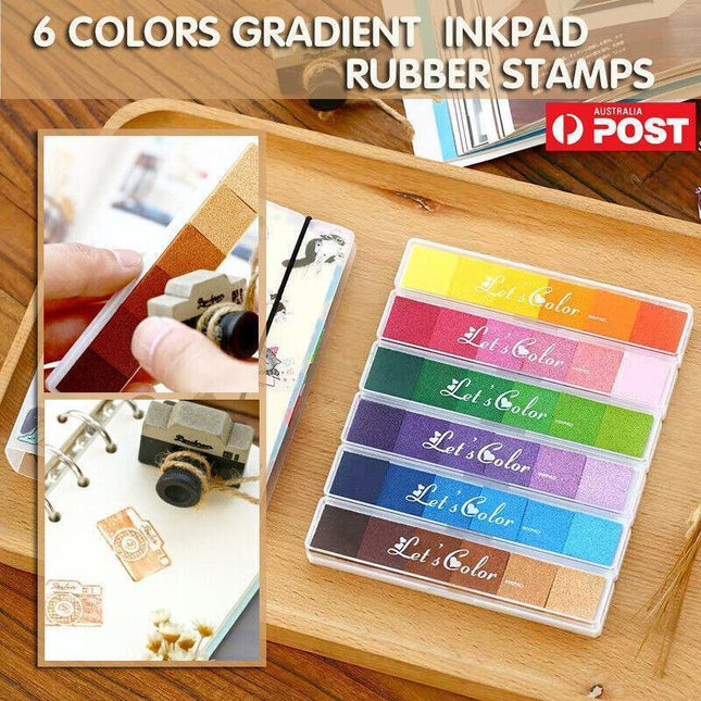 Gradient Color Ink Pad Inkpad Rubber Stamp Water Based Diy Finger Print 10 Colours - C4.