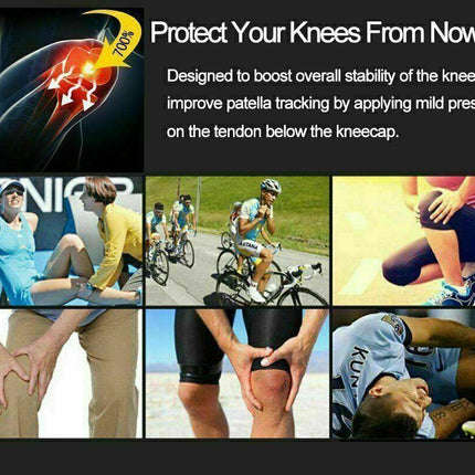Aolikes Knee Strap Patella Jumper Gel Runner Tennis Sports Brace Support - Blue.
