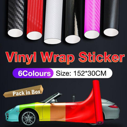 152x 30CM Car Vinyl Wrap Carbon Fiber Matt Satin Glossy Multi Color Car Tint Car Sticker - Red Carbon Fiber.