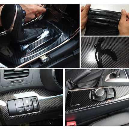 152x 30CM Car Vinyl Wrap Carbon Fiber Matt Satin Glossy Multi Color Car Tint Car Sticker - Red Carbon Fiber.