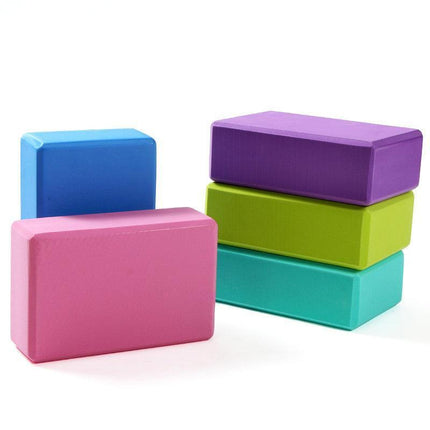 2PCS Yoga Blocks Foam Brick Fitness Exercise Stretch Gym Pilates Tool - Blue.