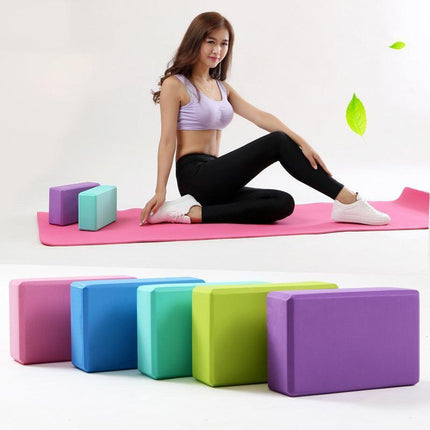 2PCS Yoga Blocks Foam Brick Fitness Exercise Stretch Gym Pilates Tool - Blue.