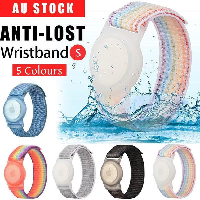 For Apple Airtag Case Protective Cover Wristband Nylon Air Tag Band Anti-Lost S Size - Blue.