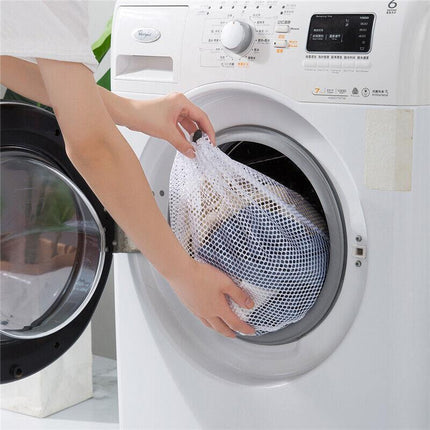 Drawstring Laundry Wash Bag Fine or Coarse Mesh Lingerie Delicate Clothes L - Coarse Mesh L.