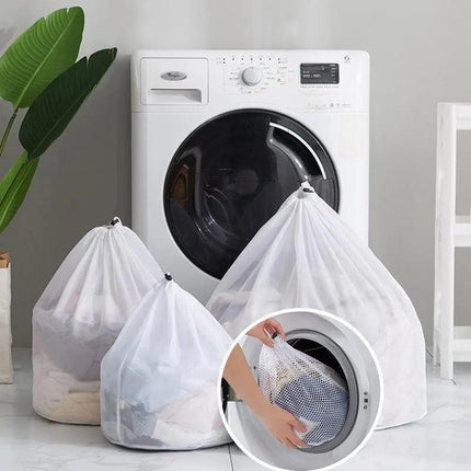 Drawstring Laundry Wash Bag Fine or Coarse Mesh Lingerie Delicate Clothes L - Coarse Mesh L.