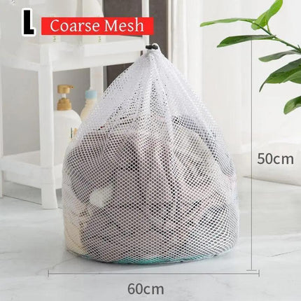 Drawstring Laundry Wash Bag Fine or Coarse Mesh Lingerie Delicate Clothes L - Coarse Mesh L.