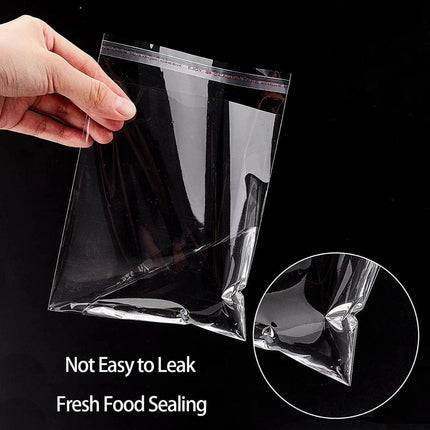 Multi-size Clear Self-Seal Cellophane Bags - Bulk Adhesive Opp - 15*20+3.
