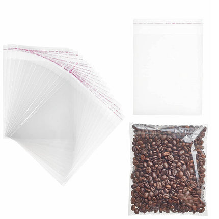 Multi-size Clear Self-Seal Cellophane Bags - Bulk Adhesive Opp - 15*20+3.