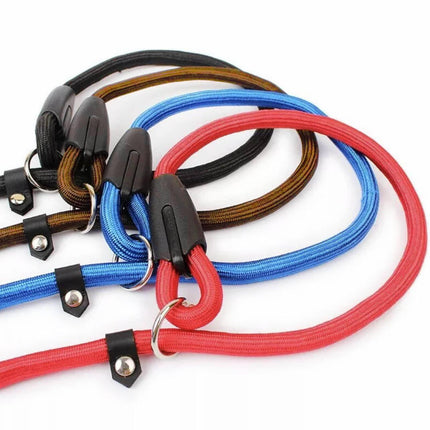 Dog Training Correction Leash Lead Cesar Puppy Pets Millan Slip Nylon Rope 10*140mm - Blue.