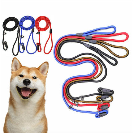 Dog Training Correction Leash Lead Cesar Puppy Pets Millan Slip Nylon Rope 10*140mm - Blue.