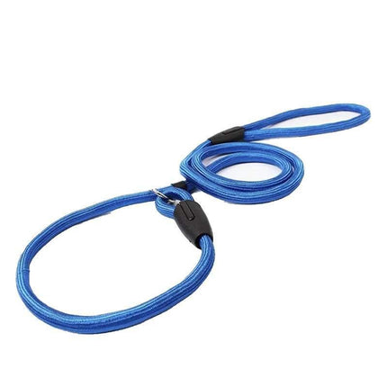 Dog Training Correction Leash Lead Cesar Puppy Pets Millan Slip Nylon Rope 10*140mm - Blue.