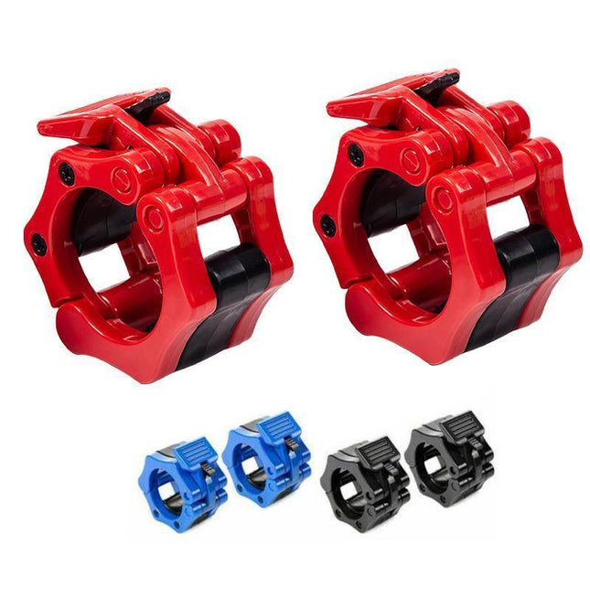 50mm Barbell Clamp Collar Clip Olympic Weightlifting Lift Spring Lock - Black.