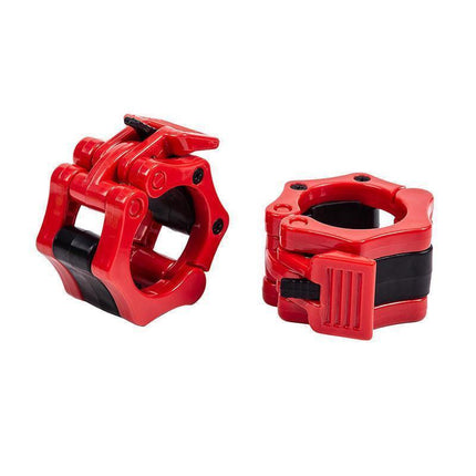50mm Barbell Clamp Collar Clip Olympic Weightlifting Lift Spring Lock - Black.