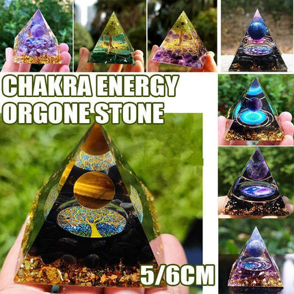 Amethyst Crystal Sphere Orgonite Pyramidamp Obsidians - Black Purple(60mmx60mm).