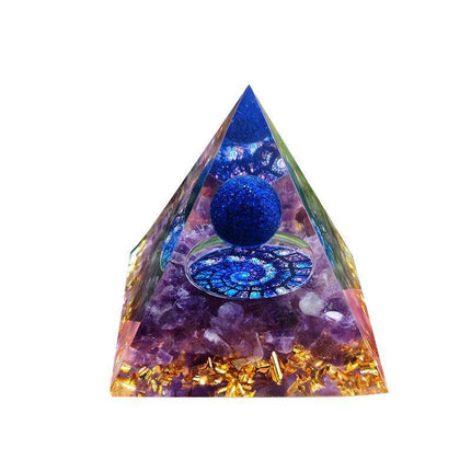 Amethyst Crystal Sphere Orgonite Pyramidamp Obsidians - Black Purple(60mmx60mm).