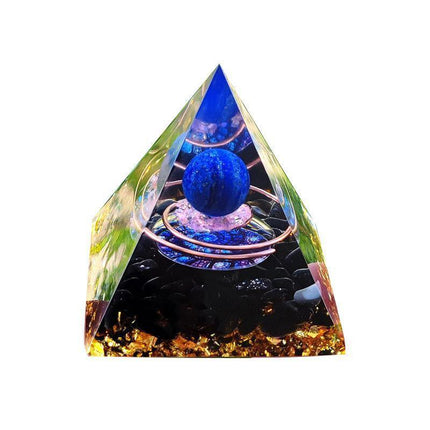 Amethyst Crystal Sphere Orgonite Pyramidamp Obsidians - Black Purple(60mmx60mm).