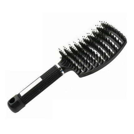 Detangle Nylon Boar Bristle Brush Hairbrush Smooth Hair Head Scalp Massage Comb - Gold *1 Unit.