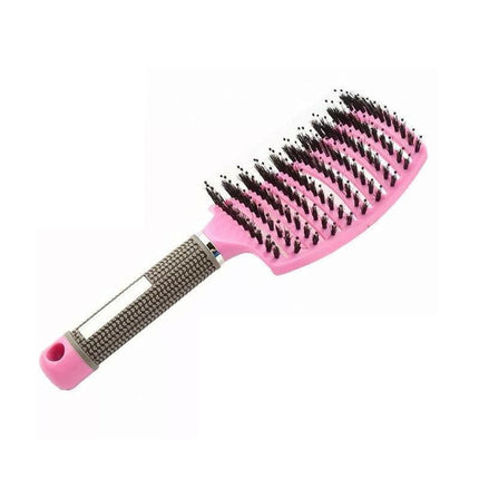 Detangle Nylon Boar Bristle Brush Hairbrush Smooth Hair Head Scalp Massage Comb - Gold *1 Unit.