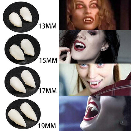Cosplay Vampire Fangs Fake Teeth for Halloween Costume Party Dress Up 2PCS Prop Set - 17mm-1Piar.