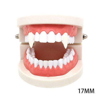Cosplay Vampire Fangs Fake Teeth for Halloween Costume Party Dress Up 2PCS Prop Set - 19mm-1Piar.
